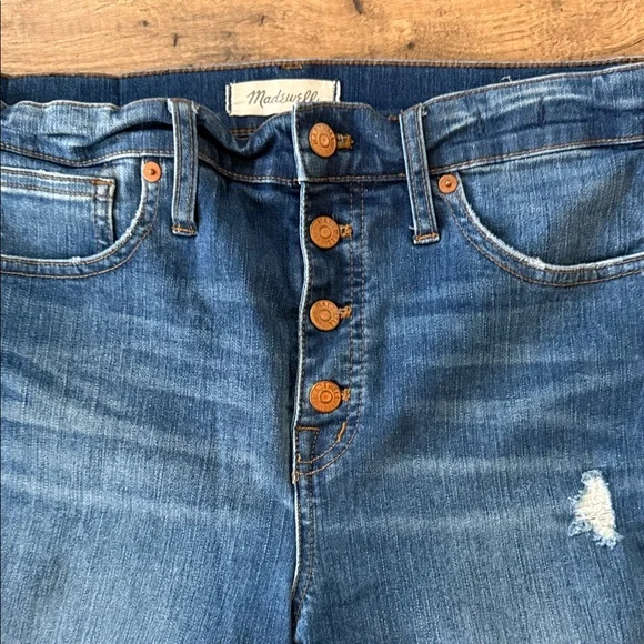 Madewell Distressed Blue Ankle Jeans - Picture 3 of 9
